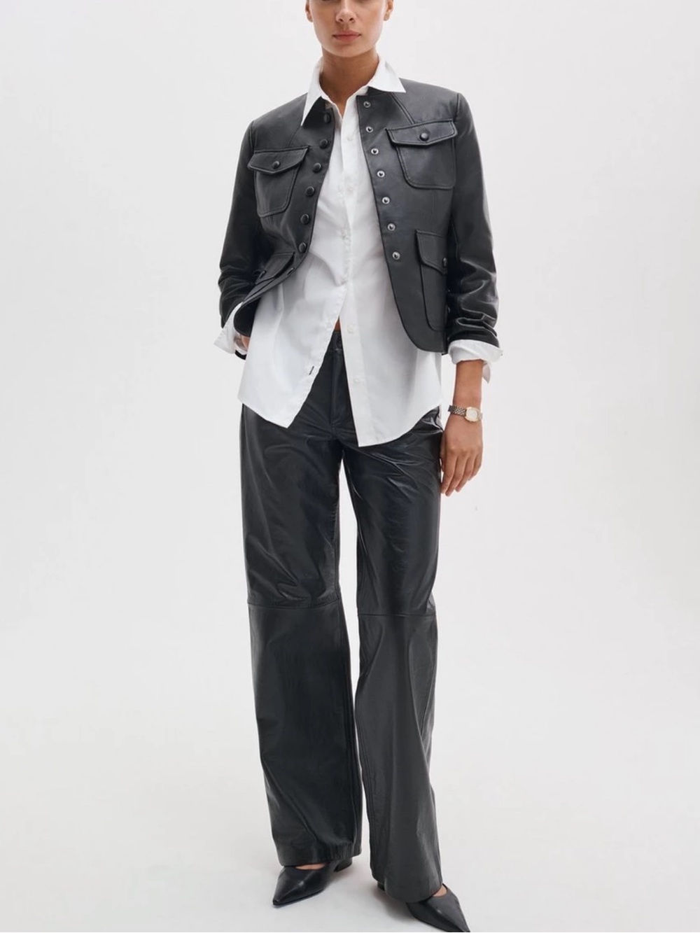 rag & bone Women’s Cam Relax Fit Black Leather NEW WITH TAGS SIZE: 28 - Picture 1 of 13